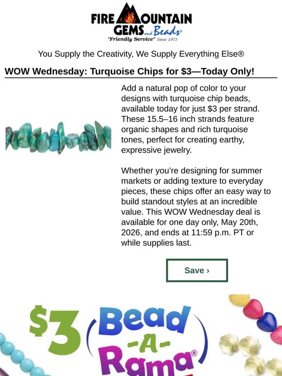 WOW Wednesday: Turquoise Chips for $3 - Today Only!