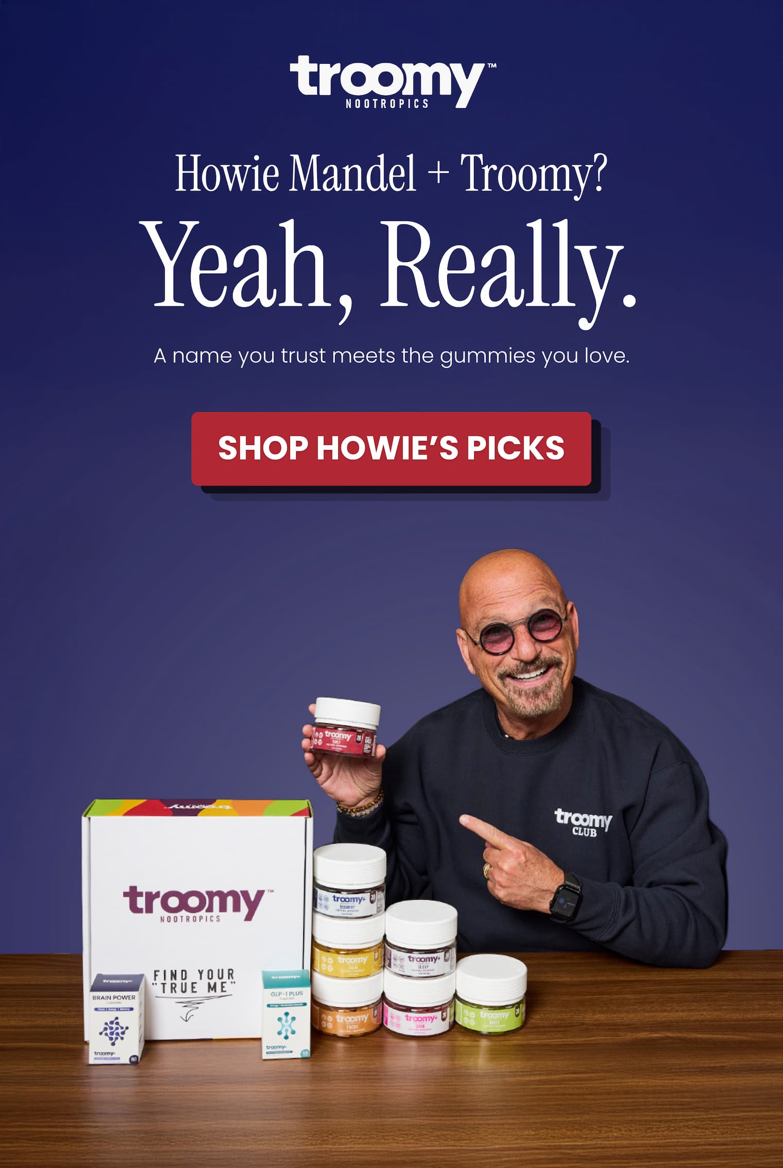 Howie Mandel - America's Got Talent - Celebrity Endorsement - Troomy Nootropics - Functional Mushrooms - Nootropics - Lion's Mane - Troomy Nootropics in Whittier, CA