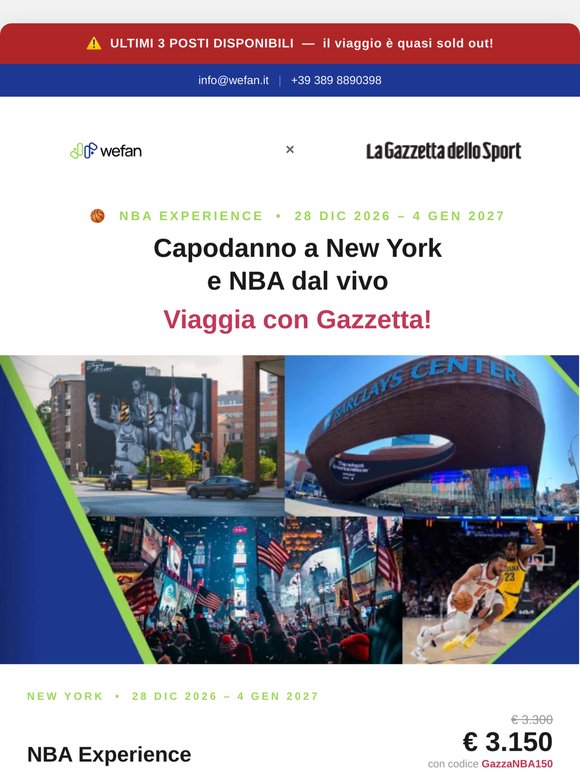 Capodanno a New York con Gazzetta: ultimi 3 posti disponibili