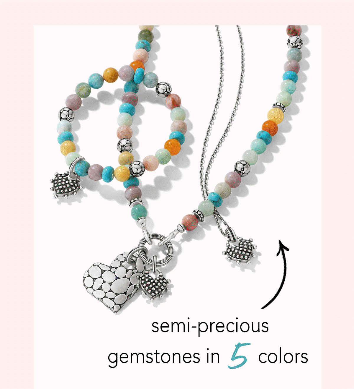 Semi-Precious Gemstones In Five Colors