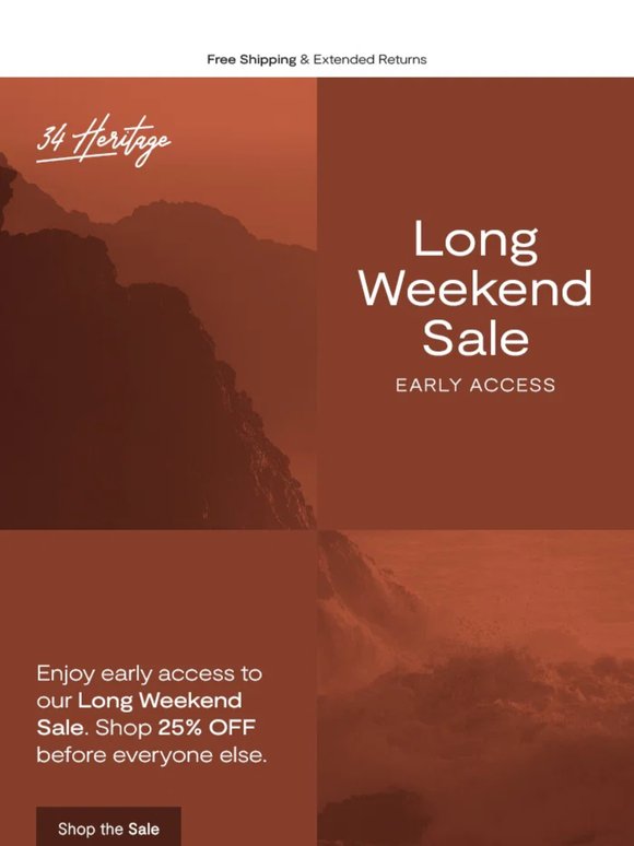 Early Access: Long Weekend Sale
