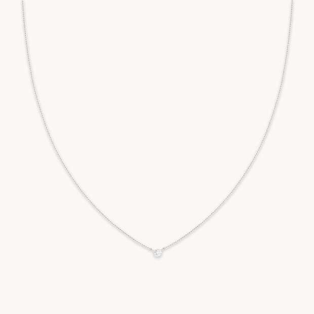 Essential Crystal Pendant Necklace in Silver