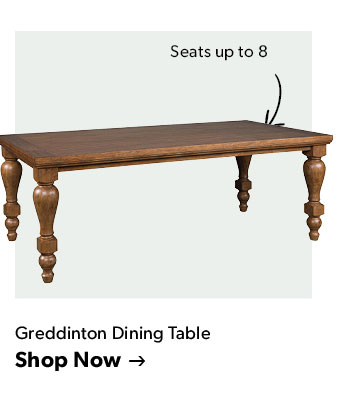 Seats up to 8. Click to shop the Greddinton Dining Table