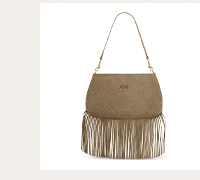 Cali Suedette Fringe Small Shoulder Bag in Taupe