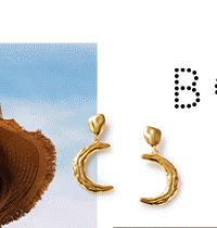 Solesi Moon Waterproof Gold Earrings