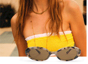Nissi Slim Oval Sunglasses in Light Tortoiseshell