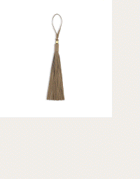 Oversized Suedette Tassel Bag Charm in Taupe