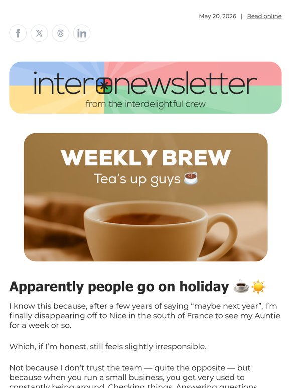 Apparently people go on holiday ☕☀️