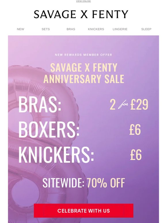 Our birthday. Your sexy deals.