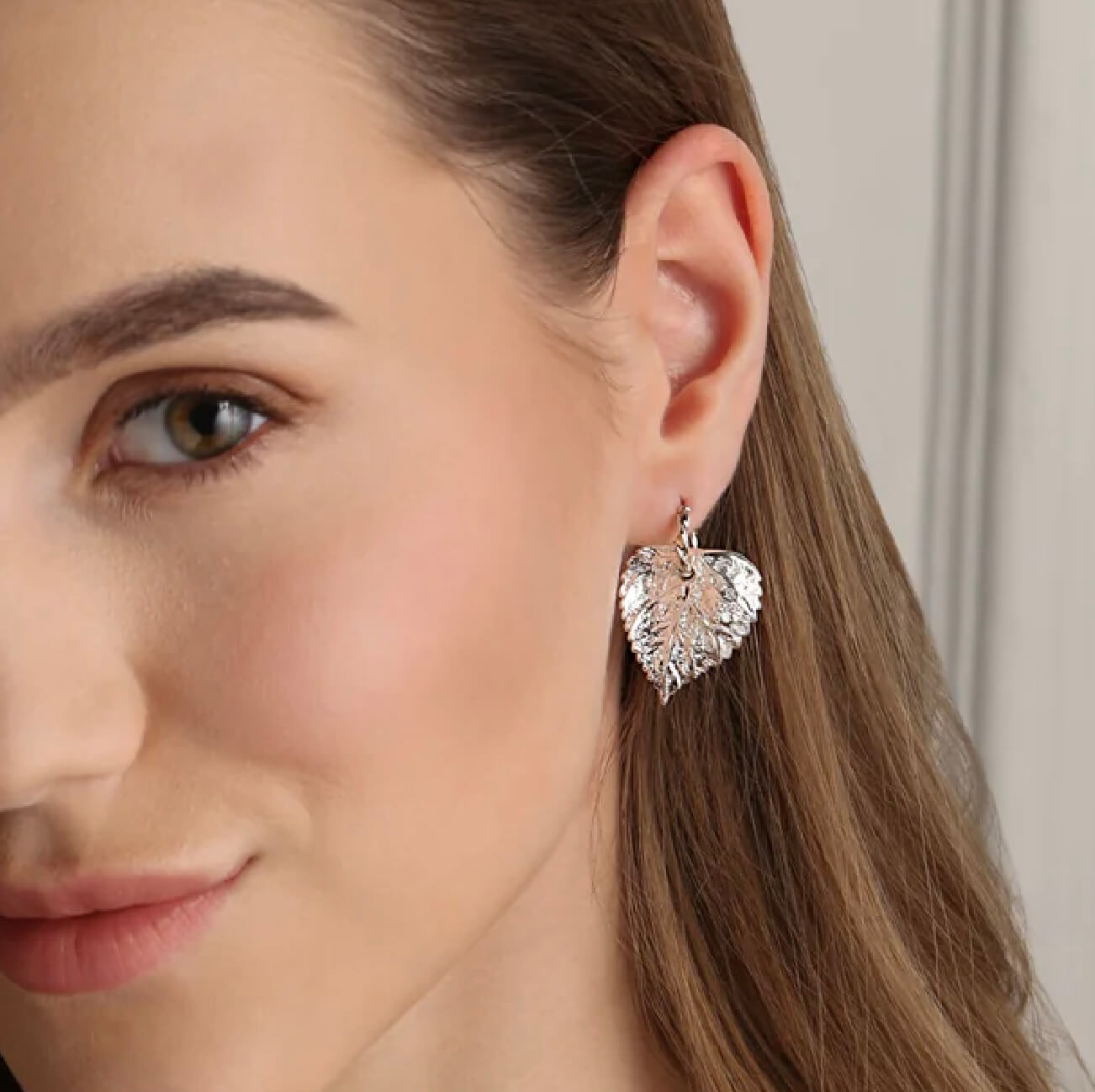 Textured Leaf Earrings