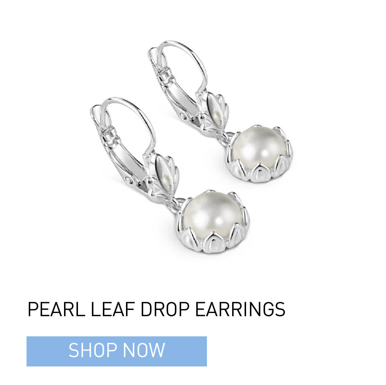 Pearl Leaf Drop Earrings