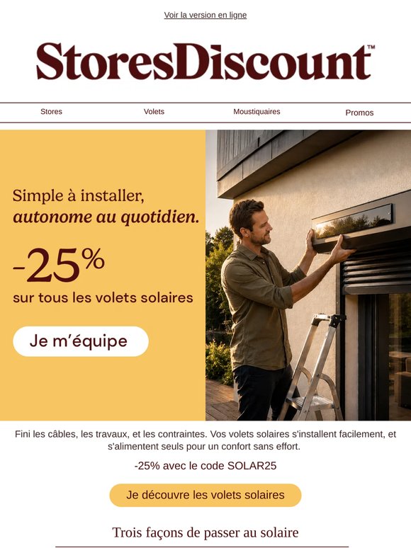 ☀️ -25% sur les volets solaires, c'est maintenant !