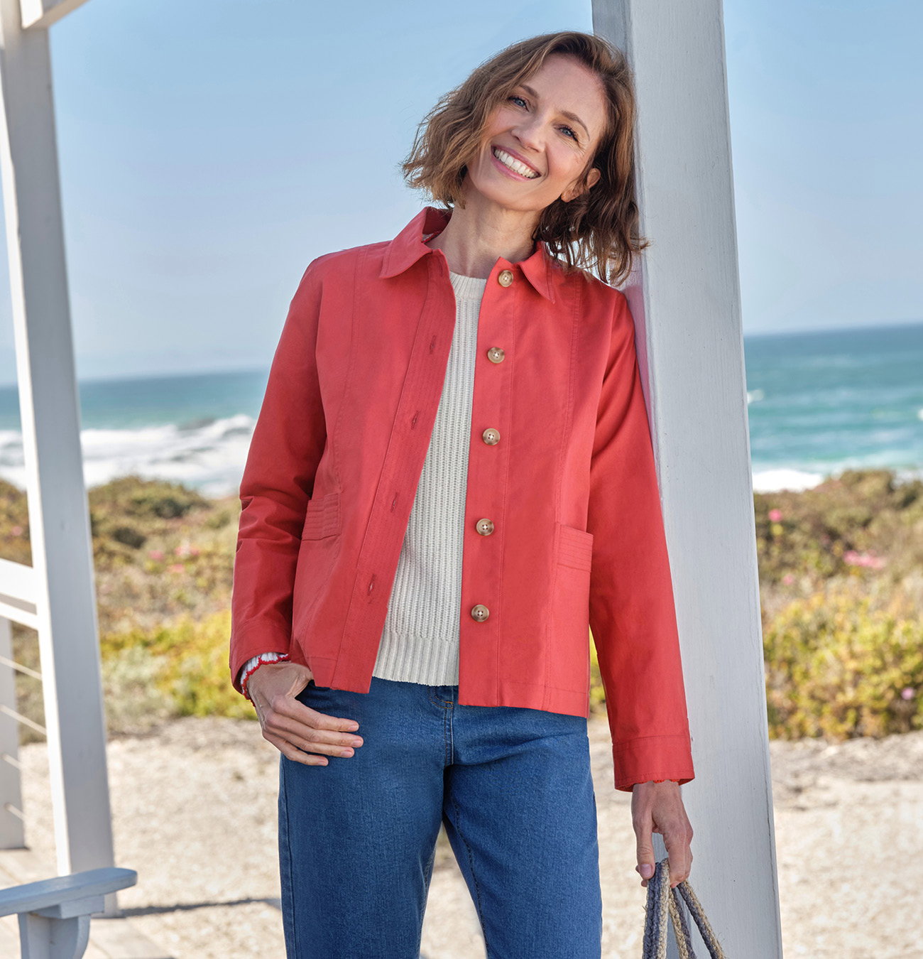 Veste en coton à poches cousues
