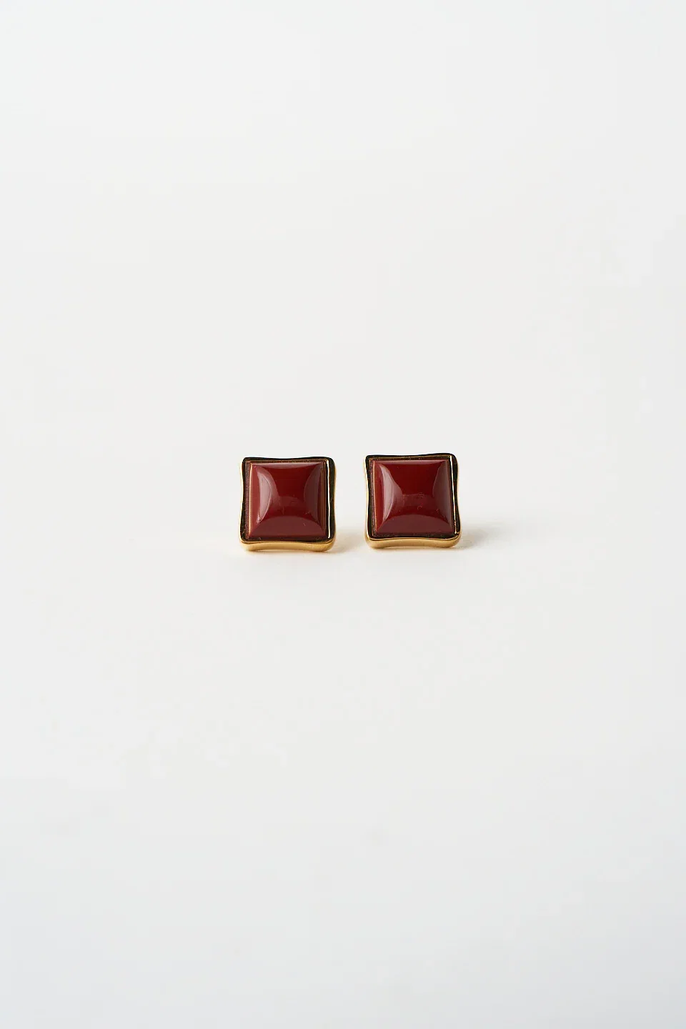 Image of The Cufflink Stud Earring - Large in Red Jasper