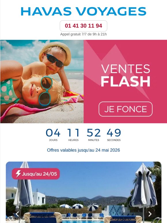 🔥 Ventes flash : évadez-vous dès 309€