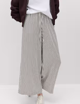 Printed Pull On Wide Leg Culottes