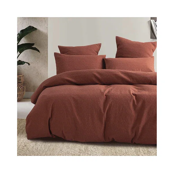 Bambury Trellis Jacquard Quilt Cover Set Brick