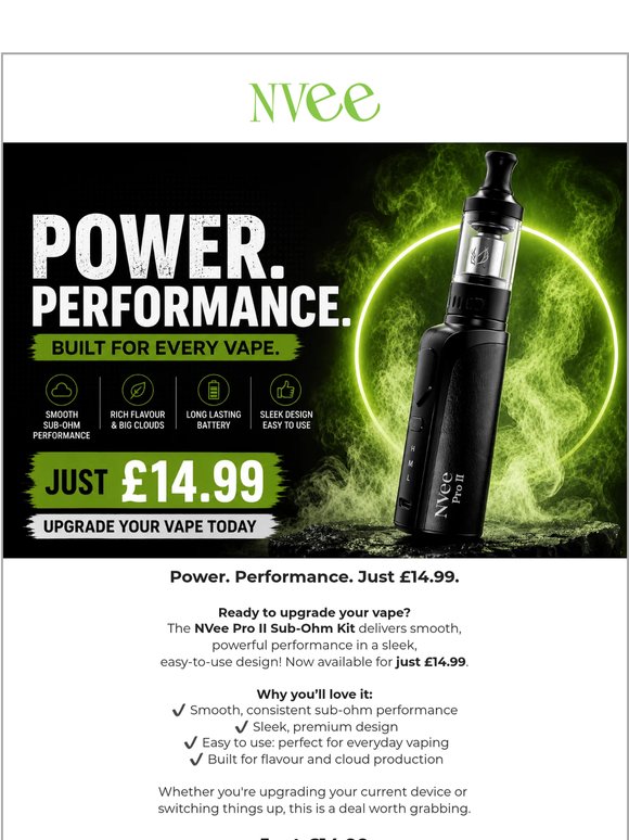 Upgrade your vape for just £14.99 🔥