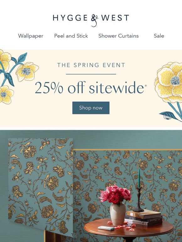 Bring home your wallpaper today for 25% off!