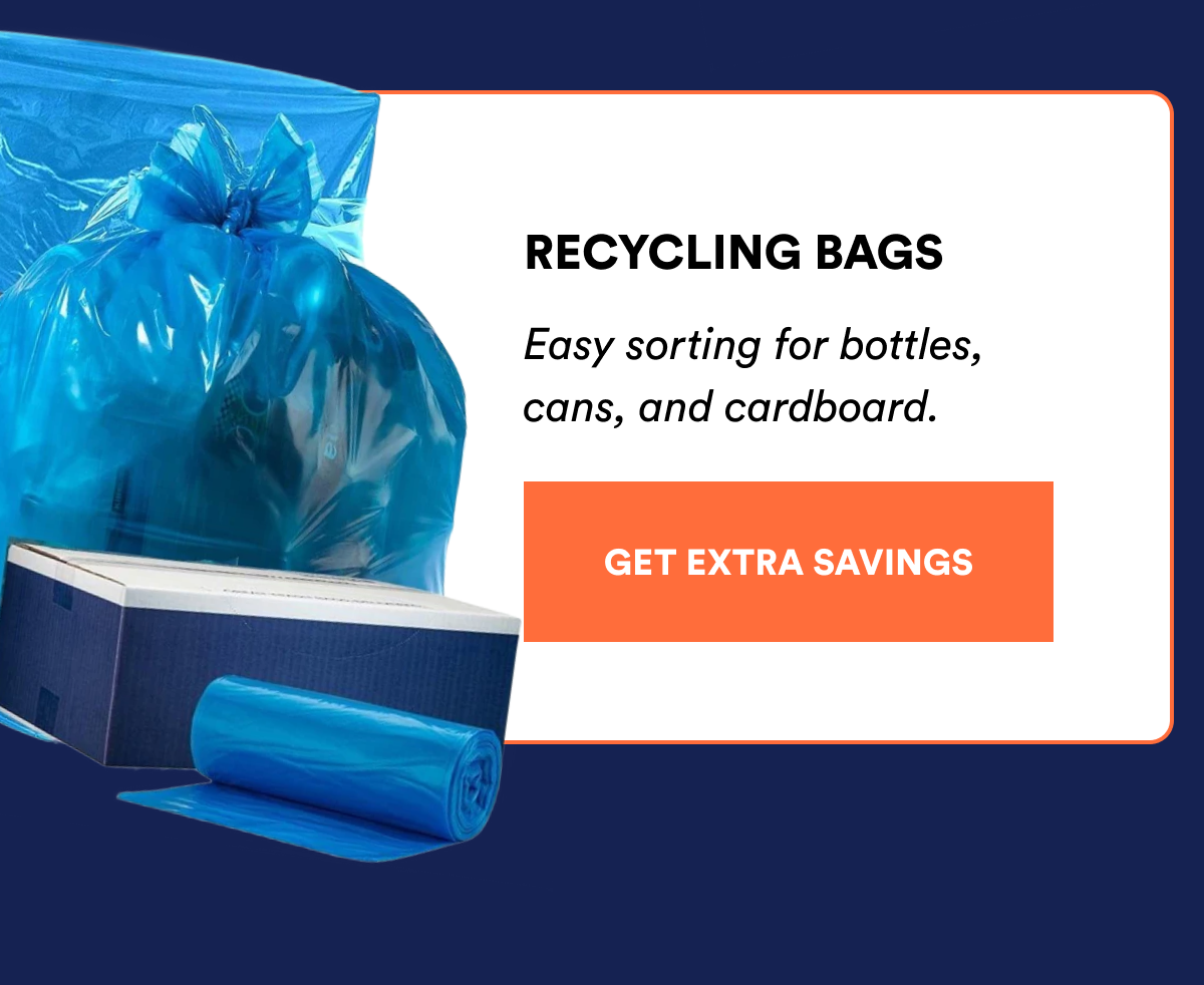 Recycling bags for sorting bottles, cans, and cardboard.