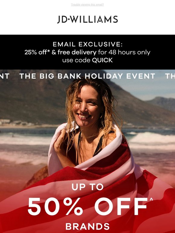 Up to 50% off brands + extra savings inside ✨