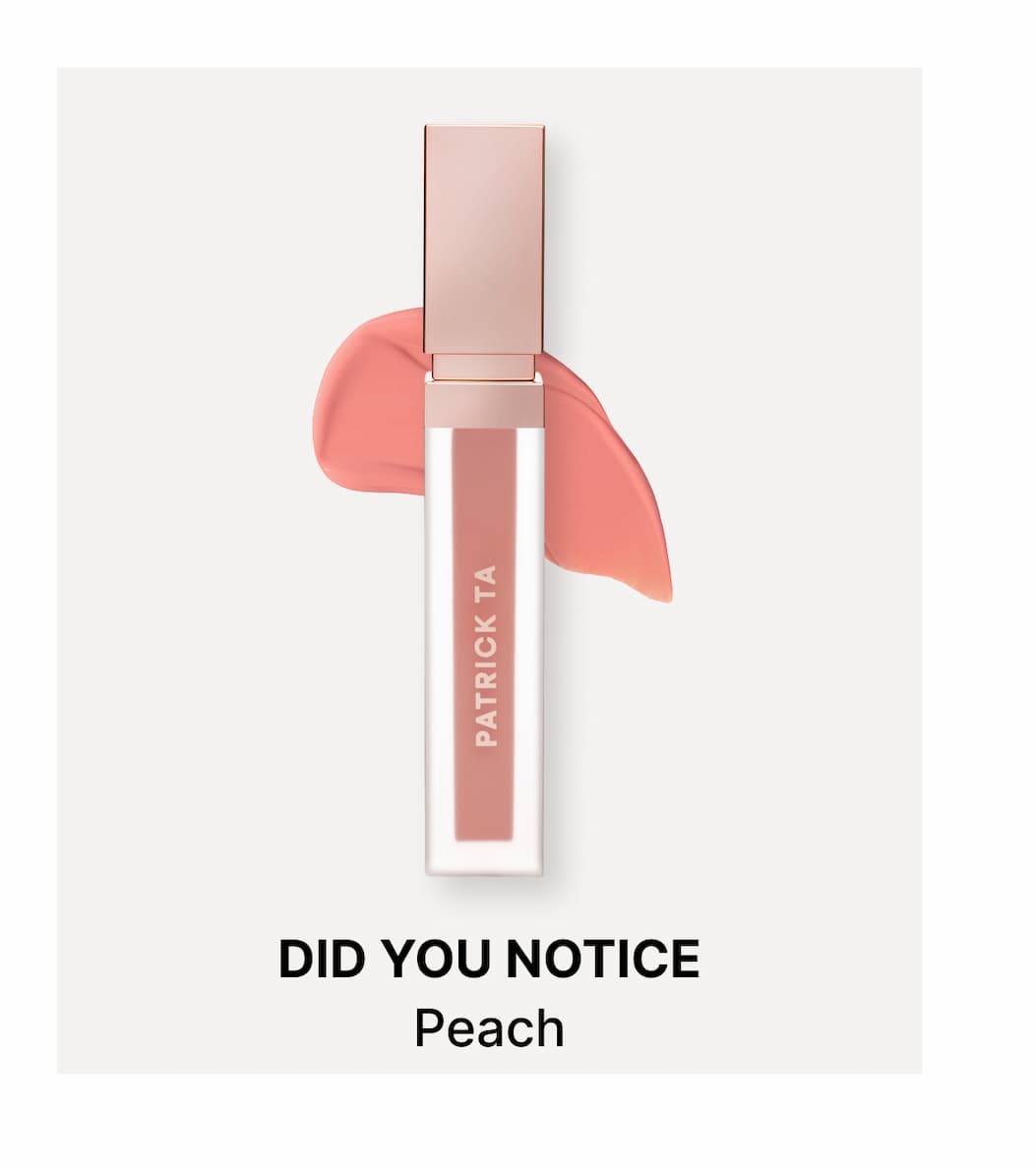 Patrick Ta liquid blush in Did You Notice peach