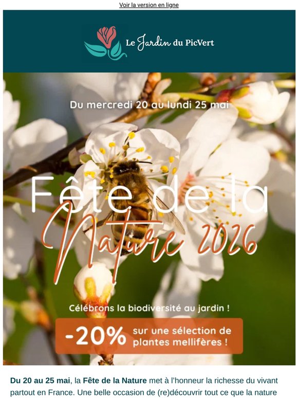 Fête de la Nature : -20% sur les plantes qui font vivre la biodiversité !