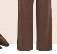 Chocolate Brown Linen Pleated Wide Leg Trousers