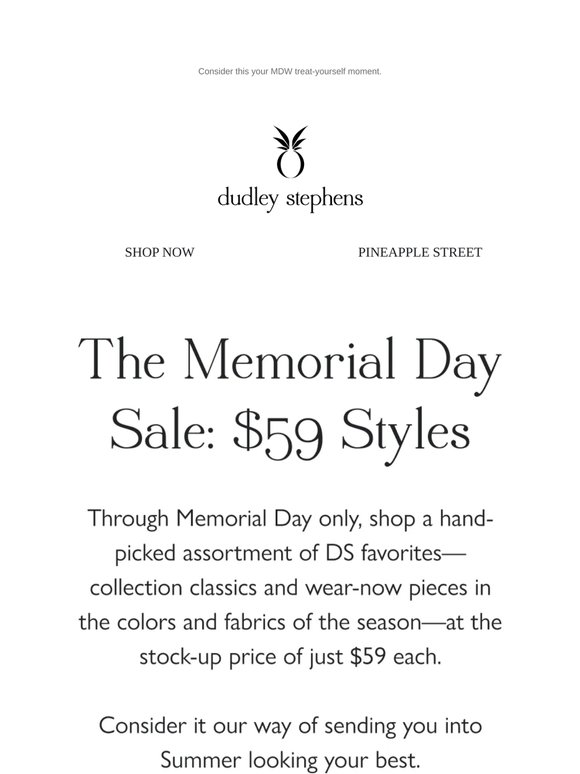 The Memorial Day Sale: Shop $59 Styles