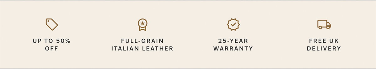 Full-grain Italian leather | 25-Year warranty