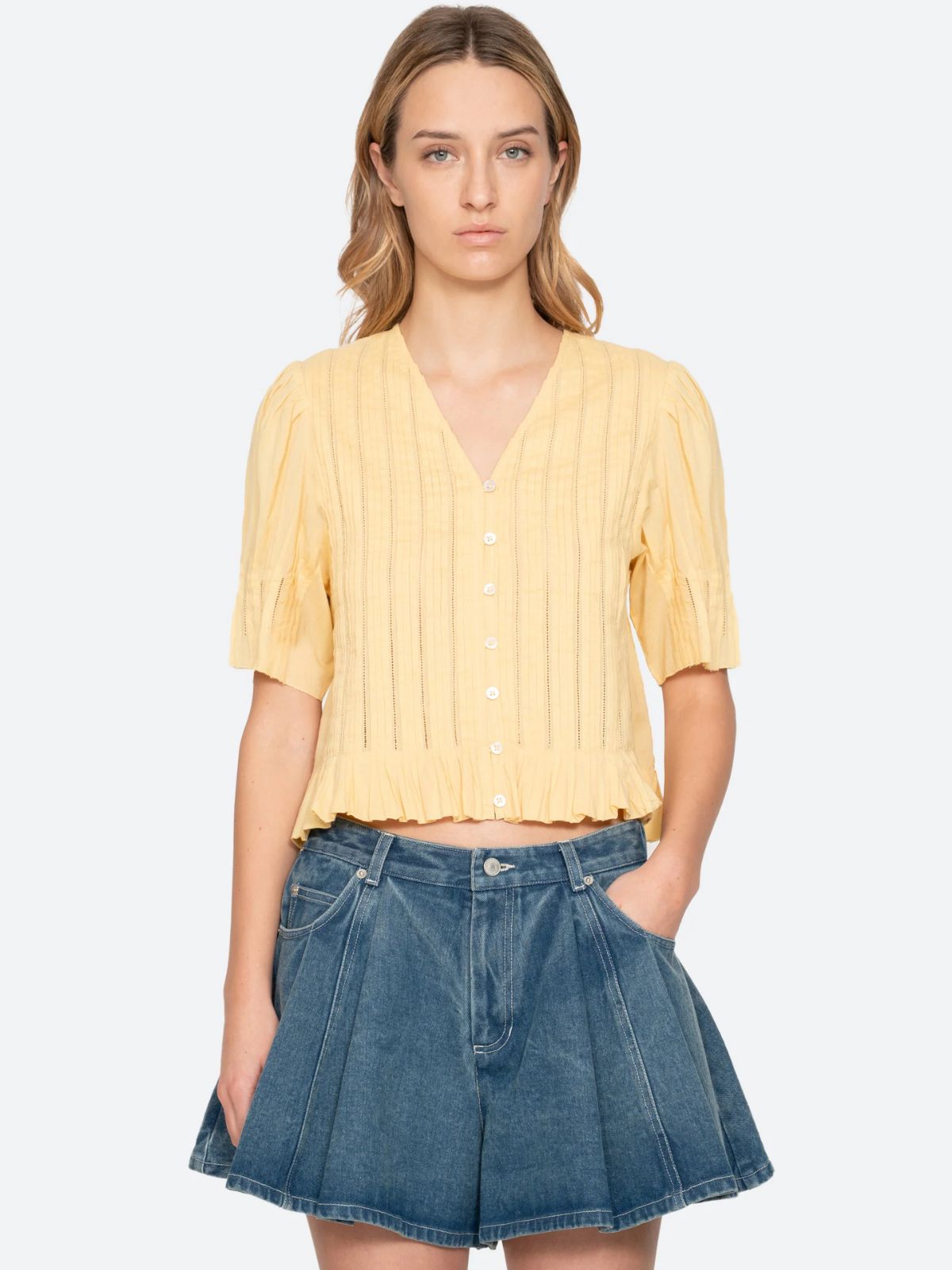 Alberte Bubble Sleeve Blouse - Yellow SEA NY  Regular price£230.00