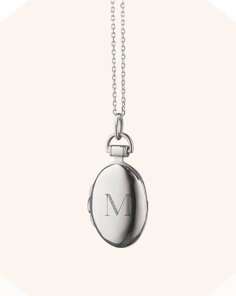 Petite "Anna" Sterling Silver Engraved Locket Necklace