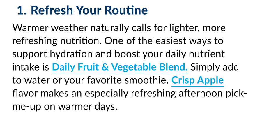 Refresh Your Routine