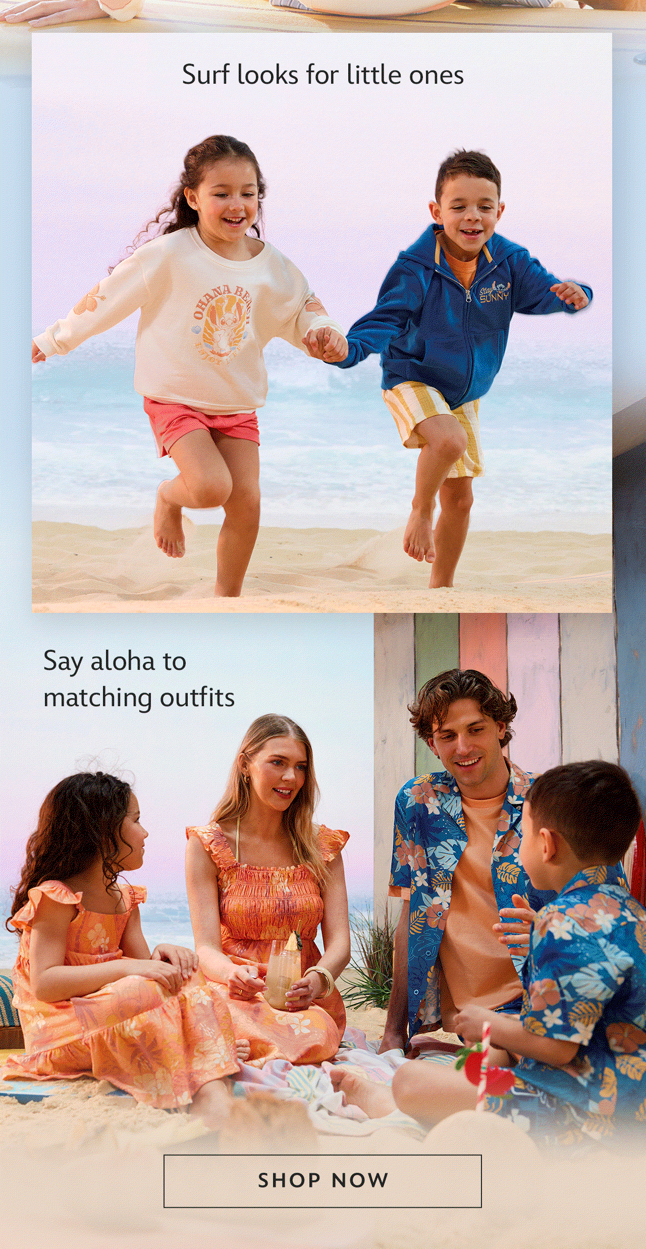 Surf looks for little ones. Say aloha to matching outfits. | Shop Now