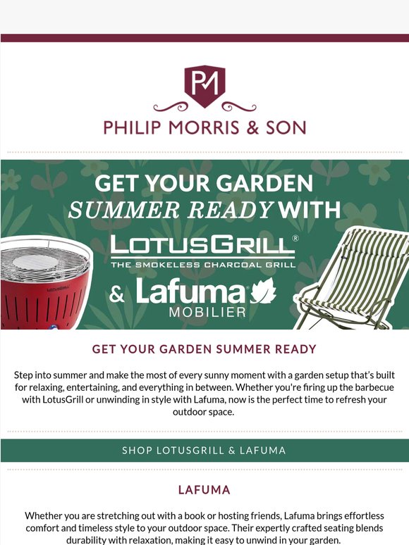 Elevate your garden with Lafuma, Lotus Grill & Brabantia!