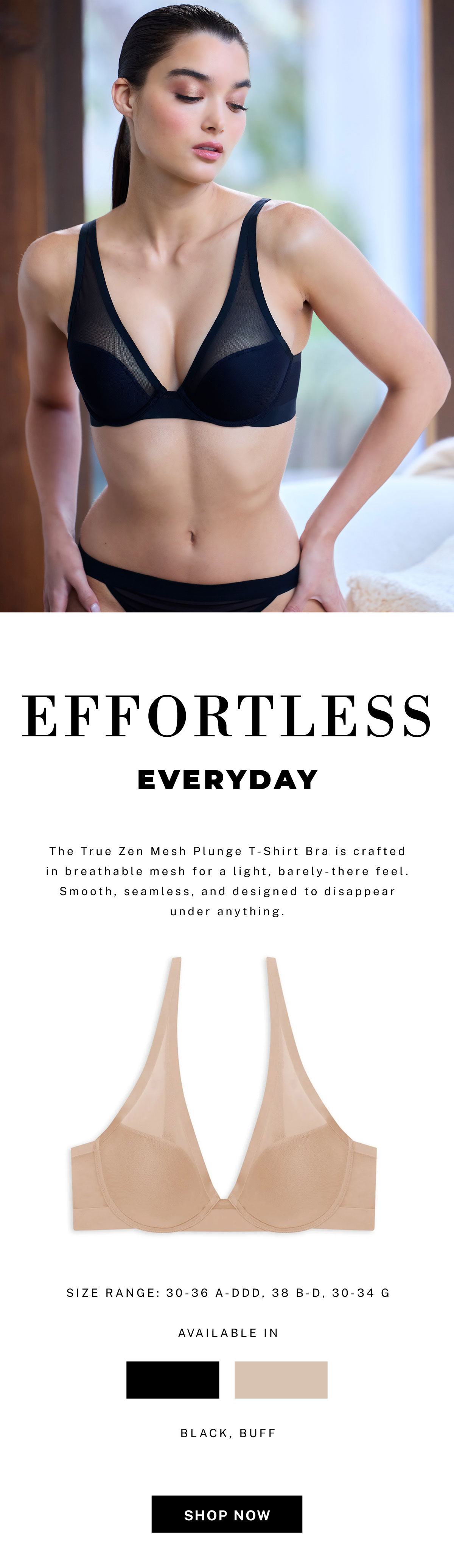 True Zen Mesh Plunge T-Shirt Bra