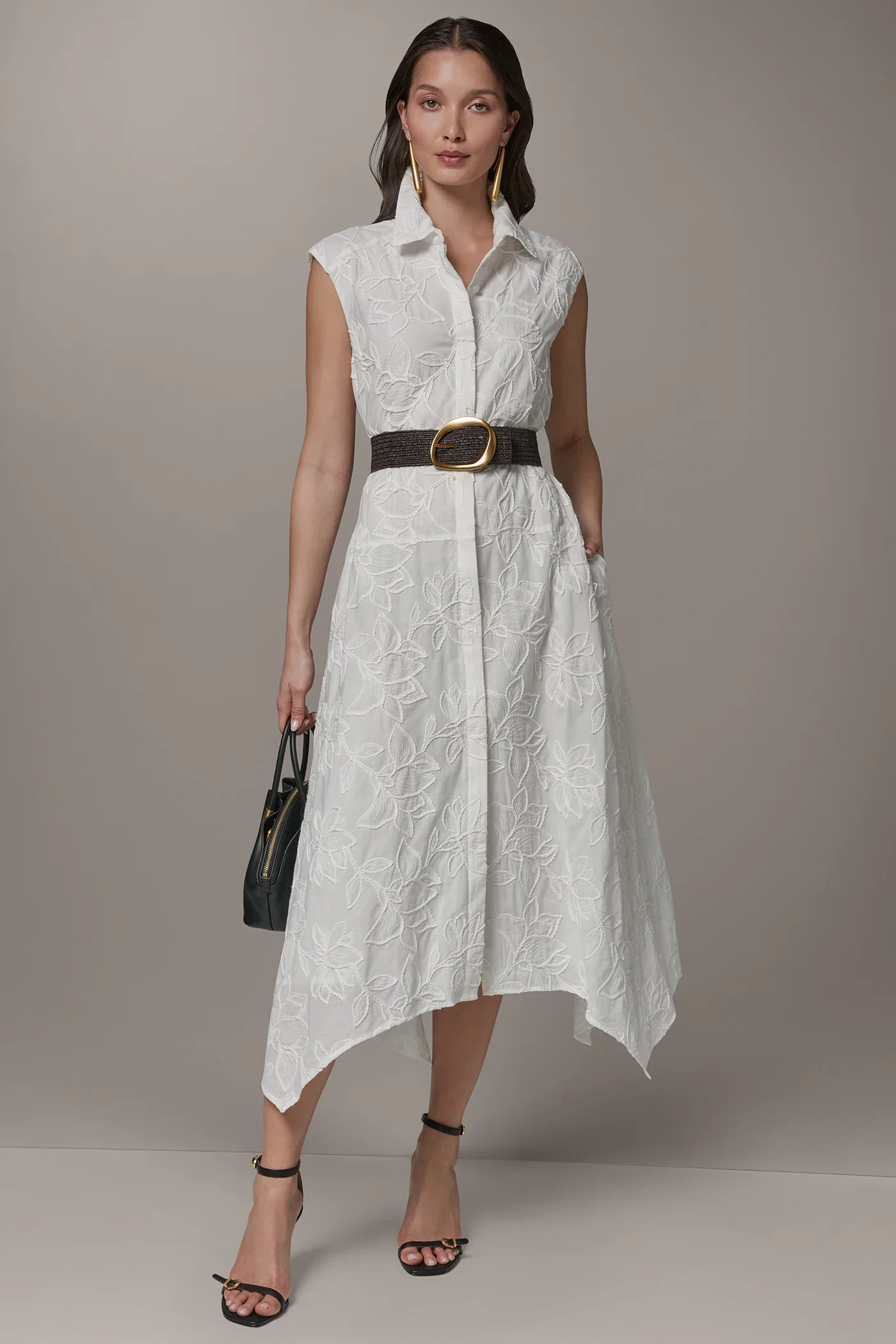 Image of SLEEVELESS MIDI SHIRT DRESS