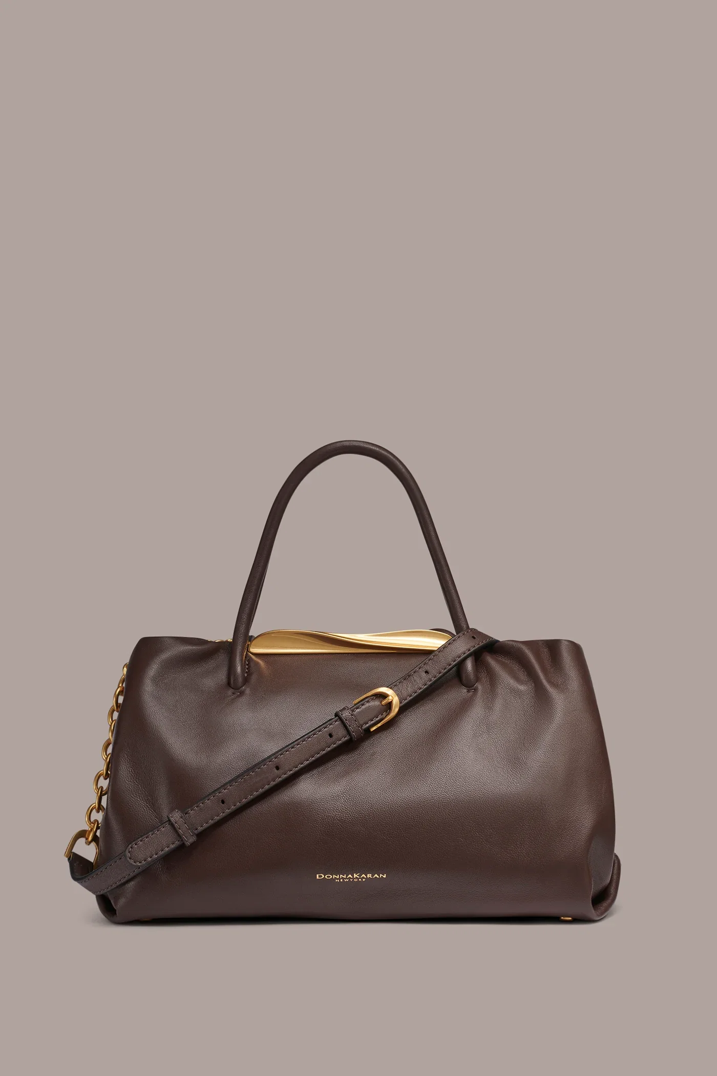 Image of POPLIN LEATHER SATCHEL BAG