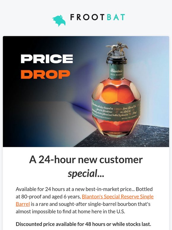 Blanton's Special Reserve Price Drop