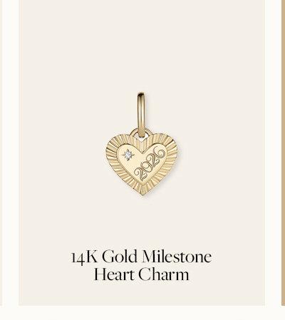 14K Gold Milestone Heart Charm