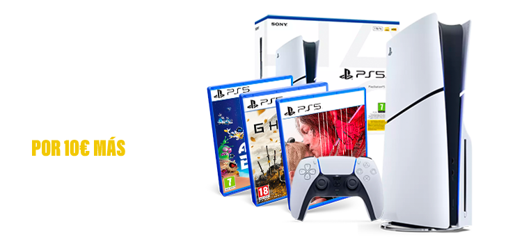 Consola PS5 + Juego Sony a elegir por 10€ más