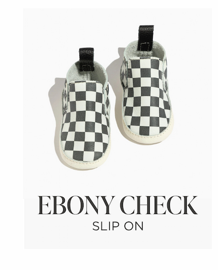 Ebony Check Slip On Baby Shoe