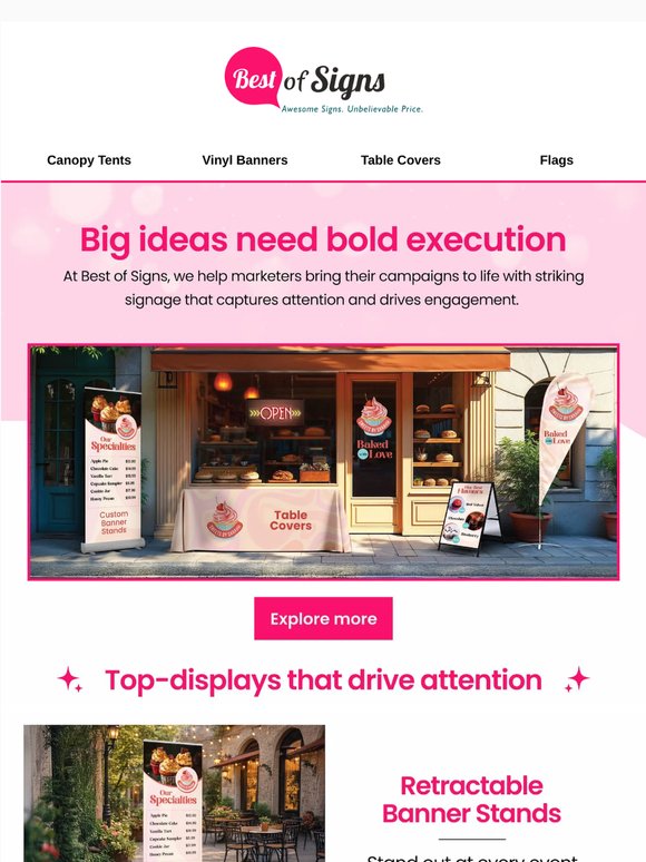 Turn blank spaces into brand stories with custom signs