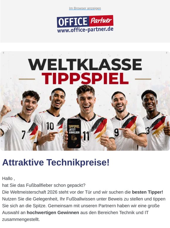 Sind Sie schon bei unserem Tippspiel angemeldet?