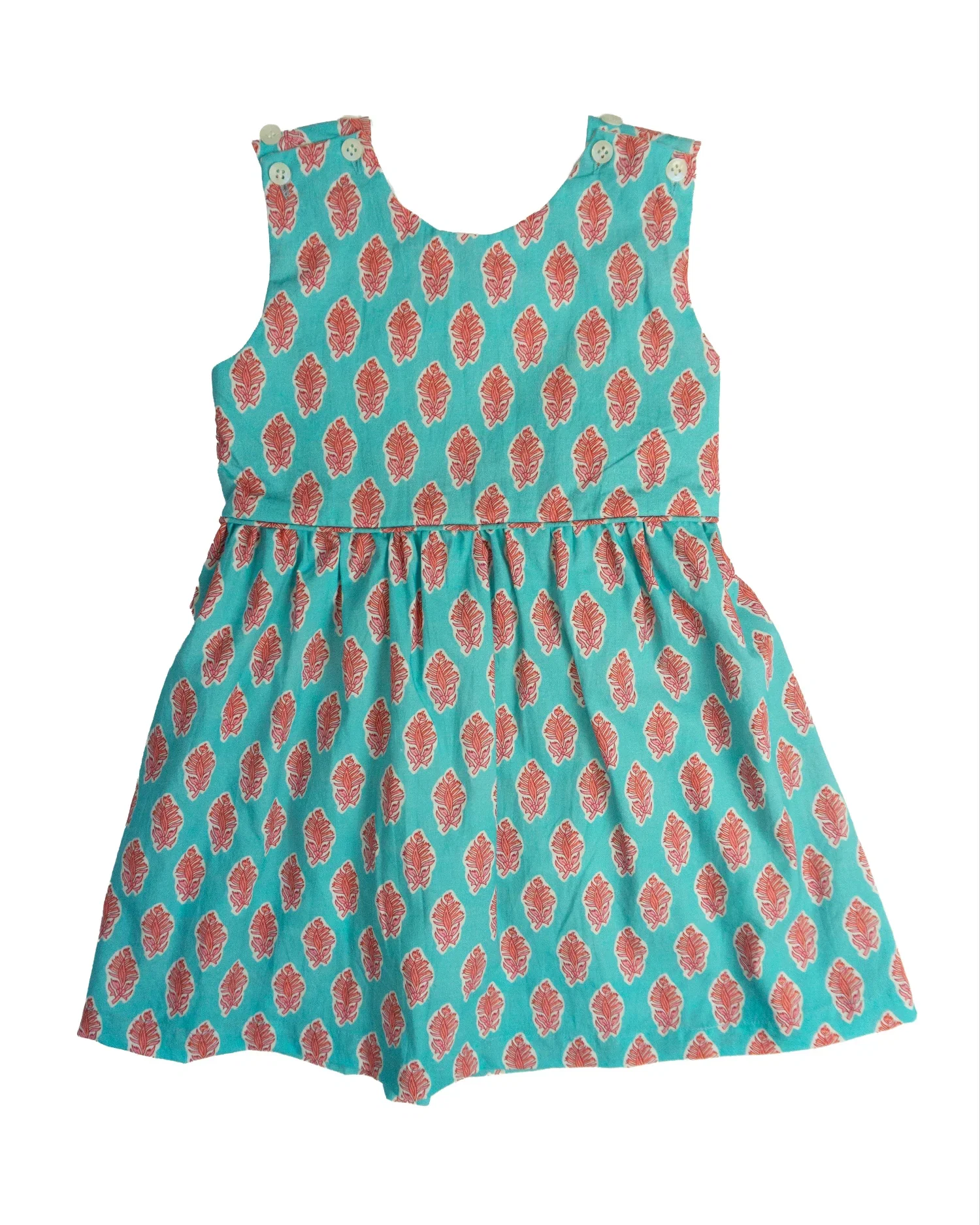 Image of Blushing Leaves Block Print Dress