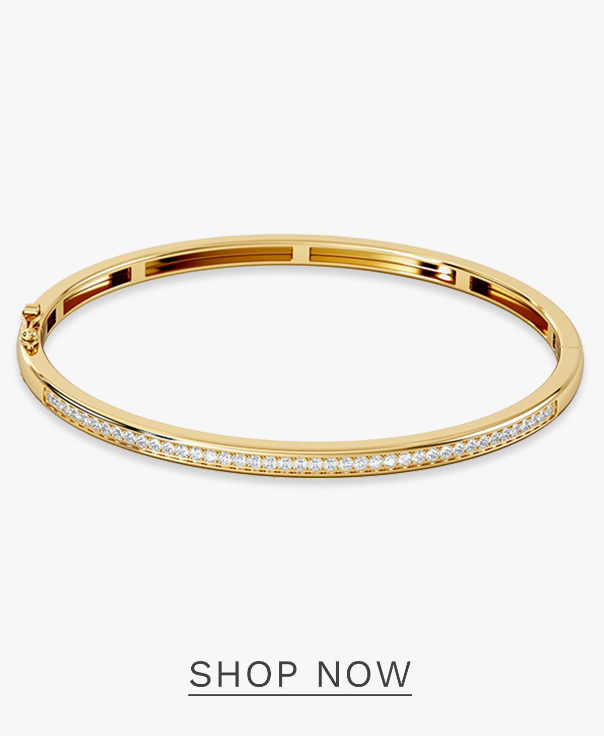 Heritage 0.50ct Round Cut Lab Diamond Bangle in 18K Gold Vermeil