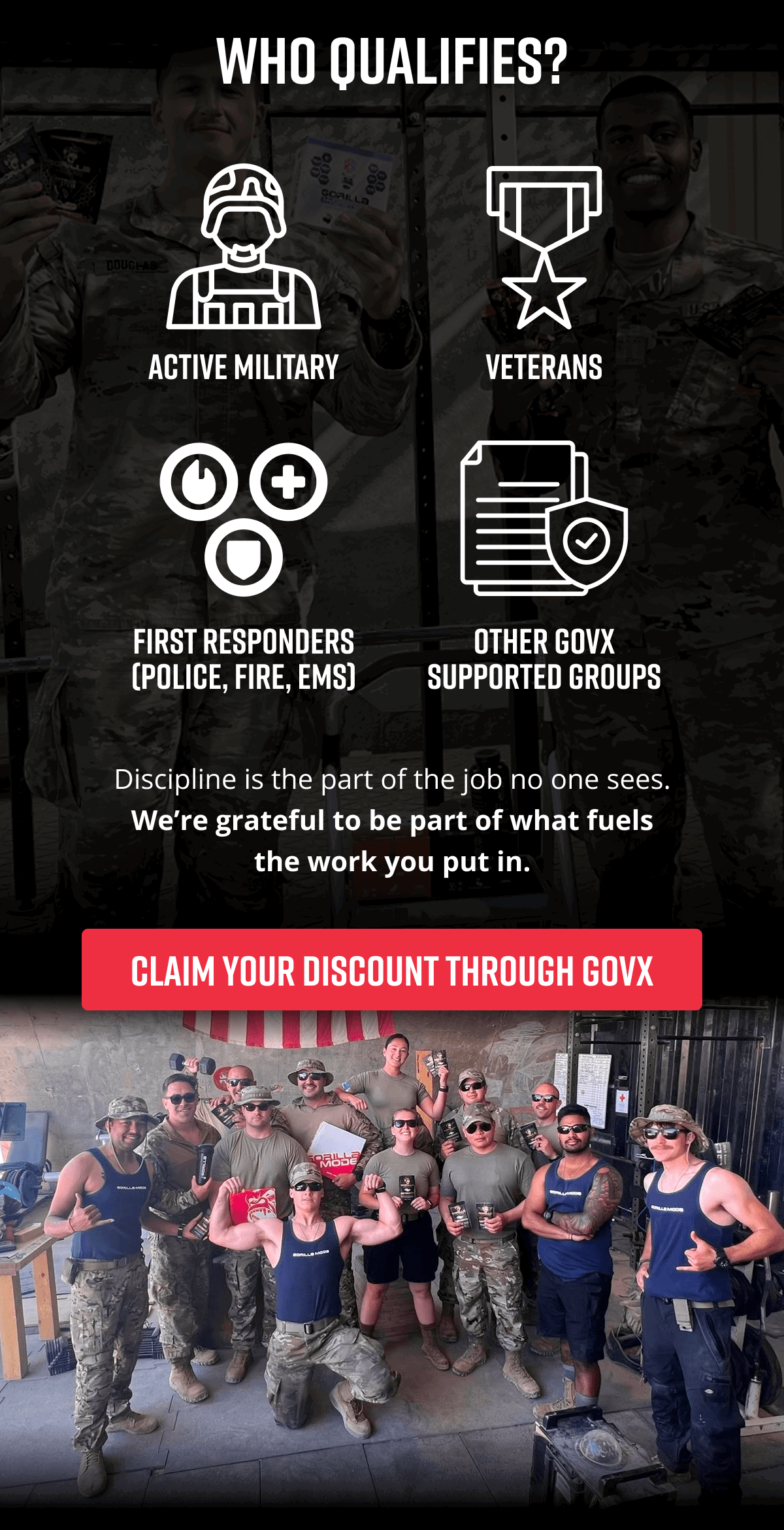 Claim Your Discount Through GOVX - Gorilla Mind