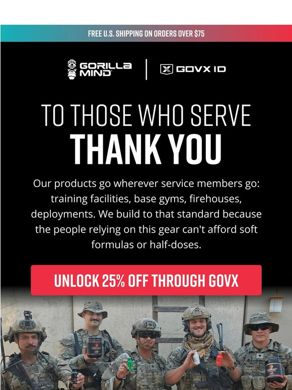 🎖Military Appreciation Month: 25% Off