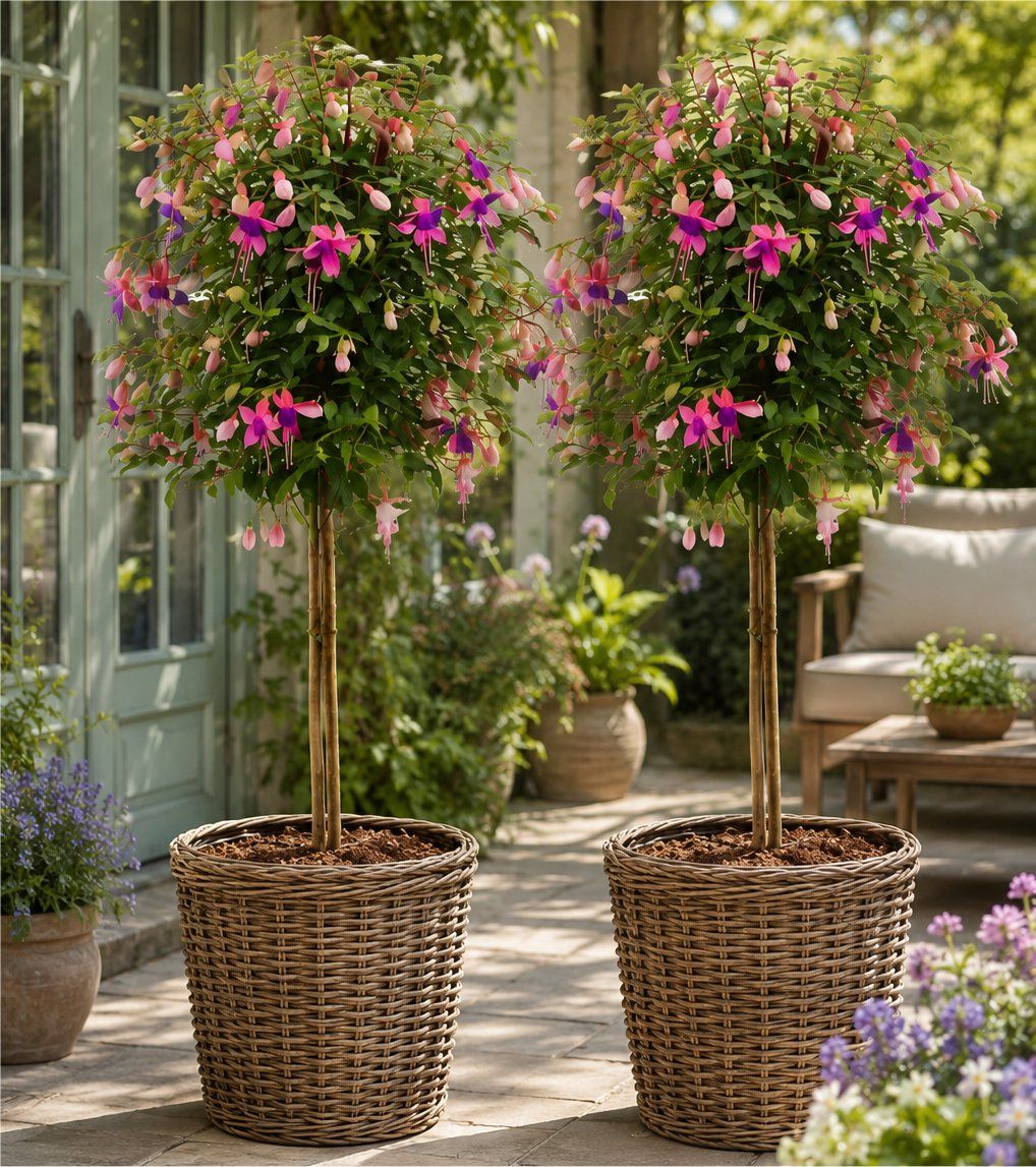 Pair of Patio Fuchsia Trees -'Ellebel'