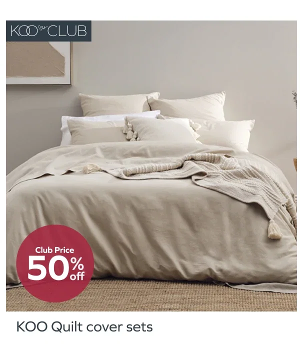 Club price 50% off KOO Quilt cover sets